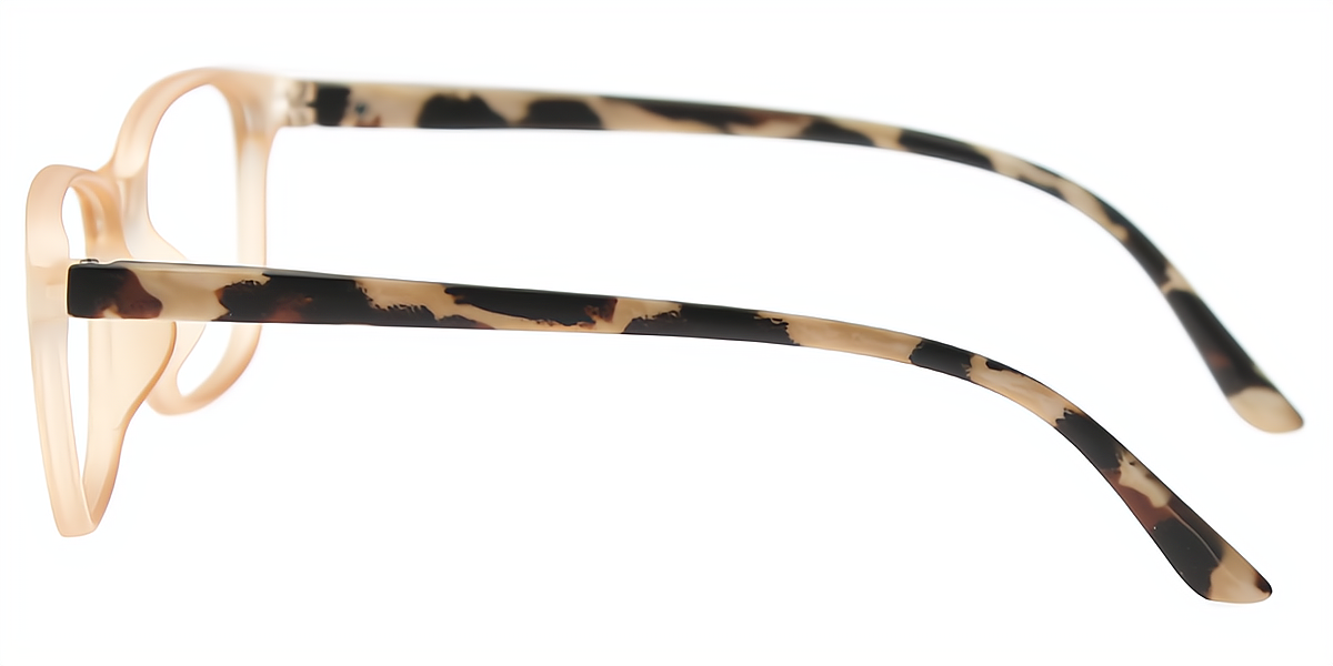 Light Brown Horn Simple Plastic Eyeglasses