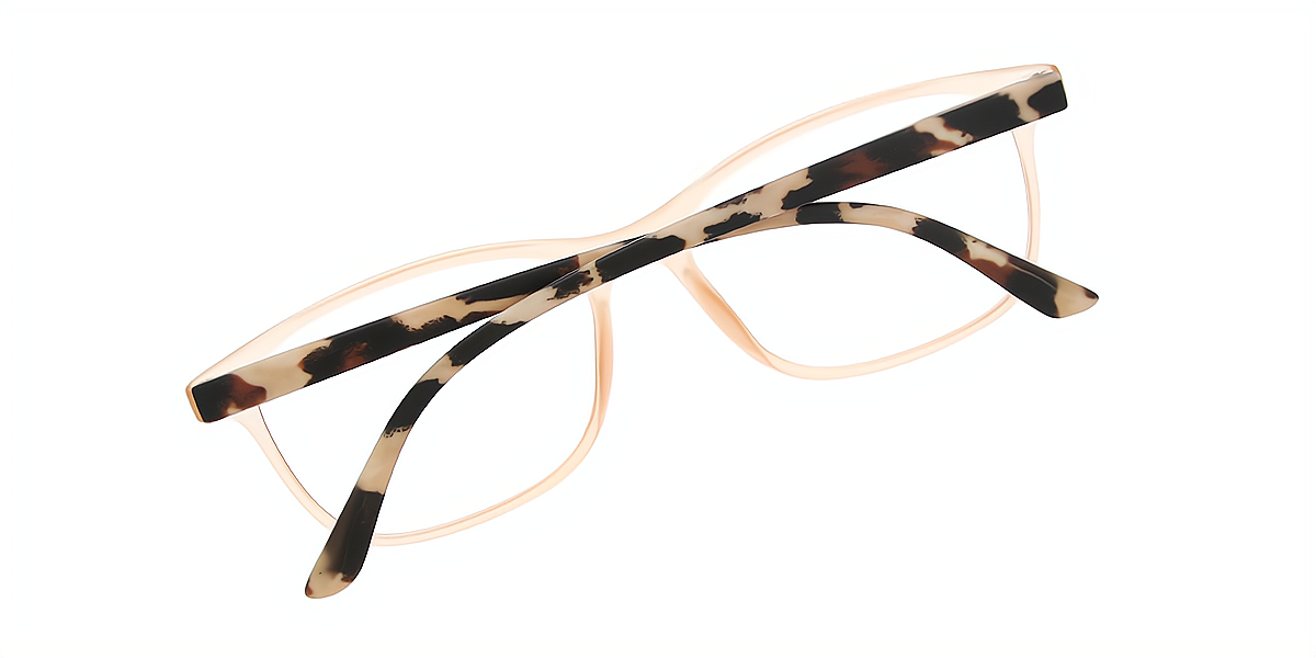 Light Brown Horn Simple Plastic Eyeglasses