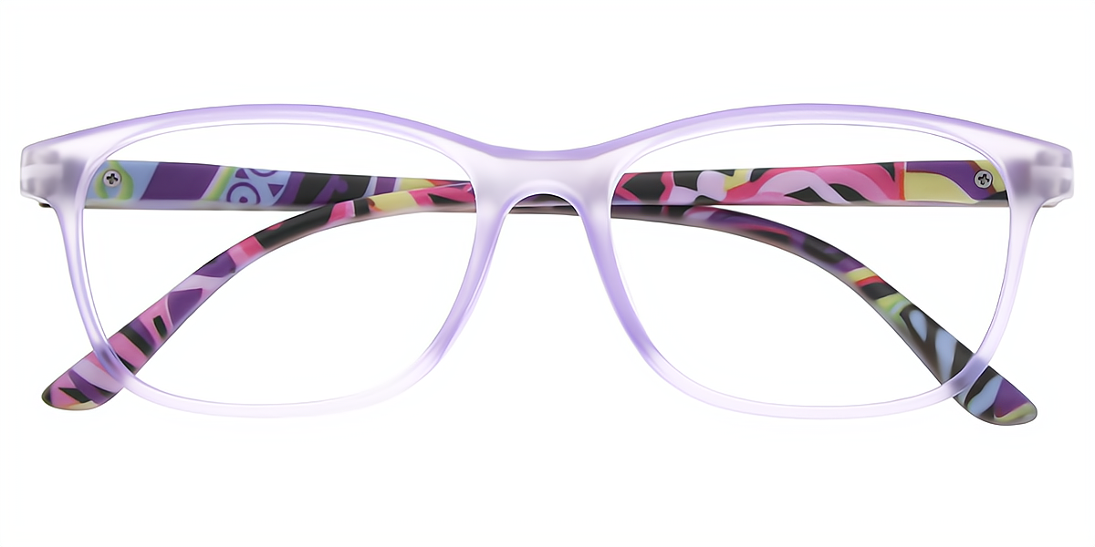 Purple Horn Simple Plastic Eyeglasses