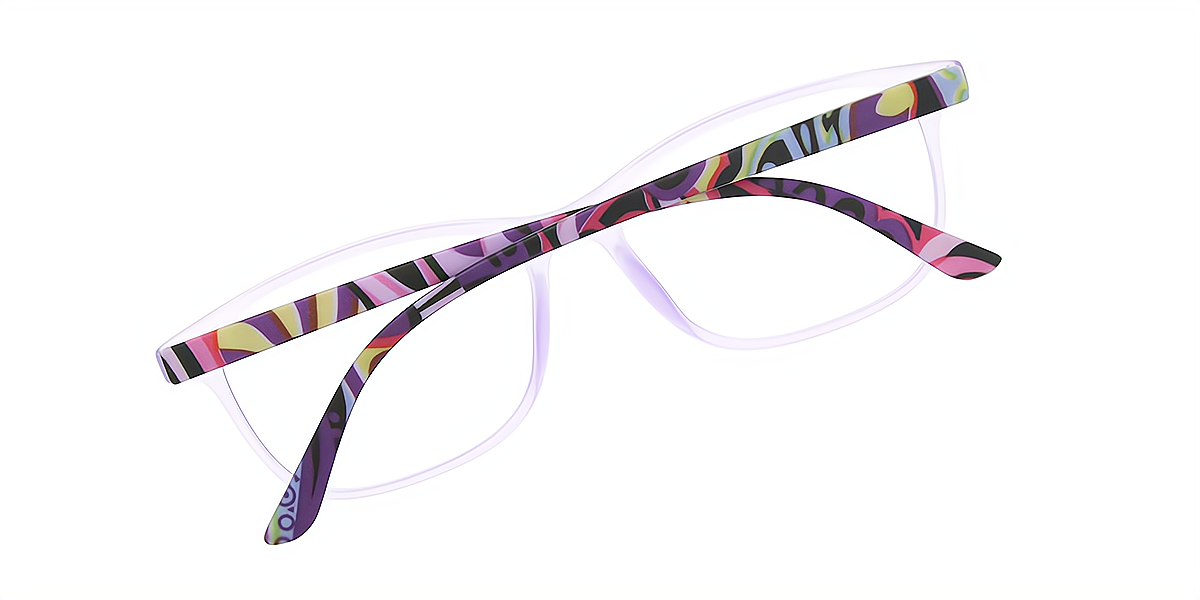 Purple Horn Simple Plastic Eyeglasses