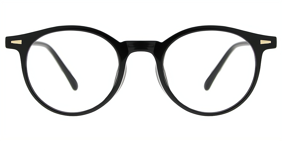 Black Round Simple TR90 Eyeglasses