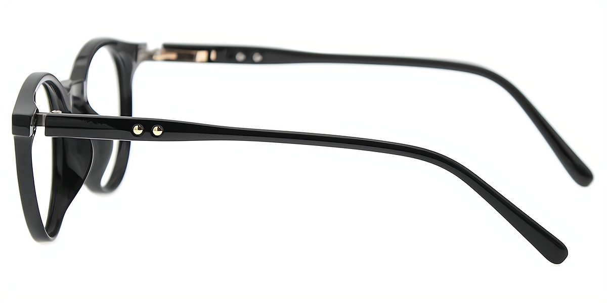 Black Round Simple TR90 Eyeglasses