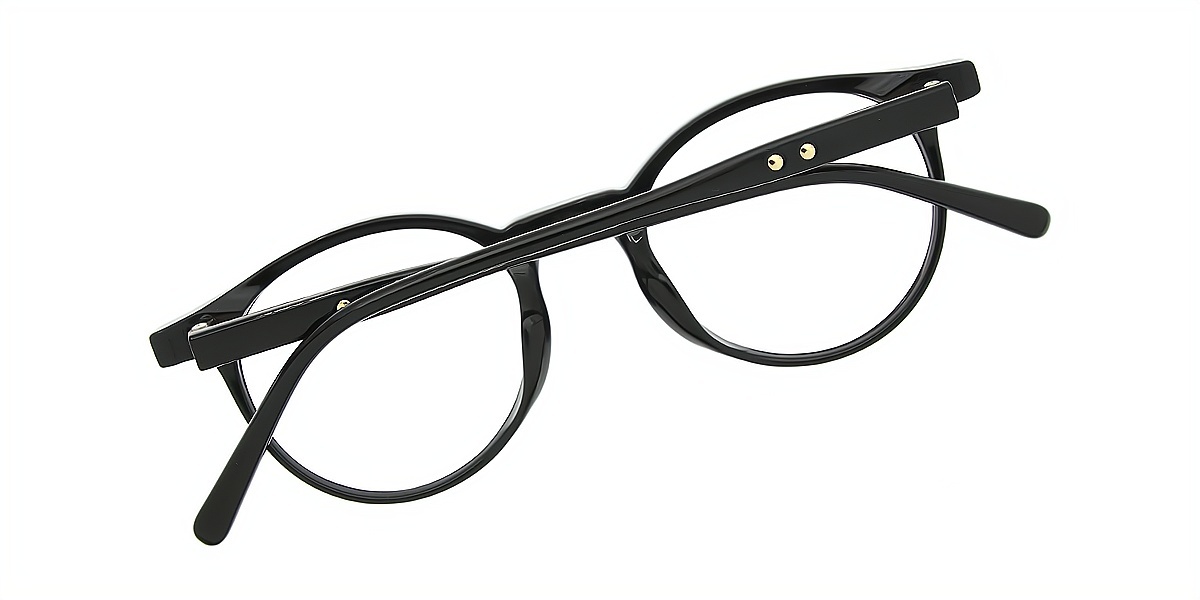 Black Round Simple TR90 Eyeglasses