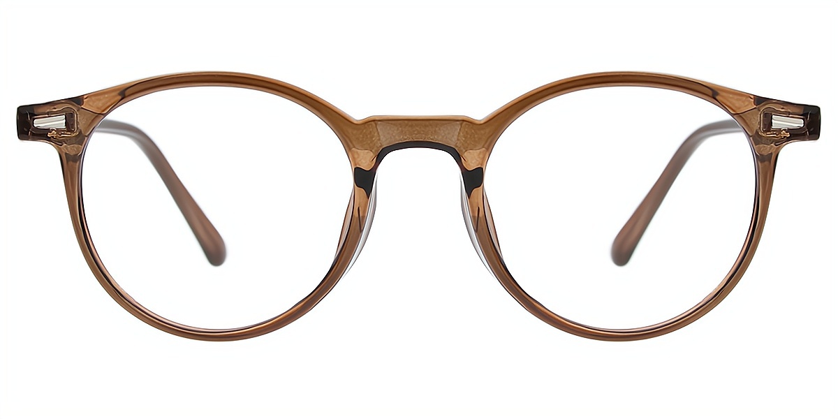 Brown Round Simple TR90 Eyeglasses