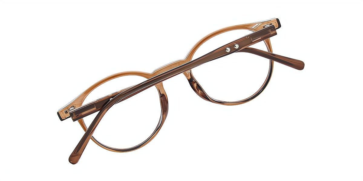 Brown Round Simple TR90 Eyeglasses