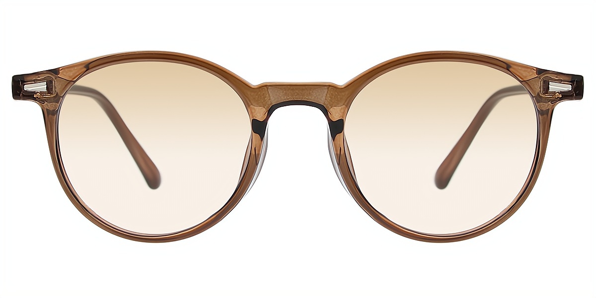 Brown Round Simple TR90 Eyeglasses
