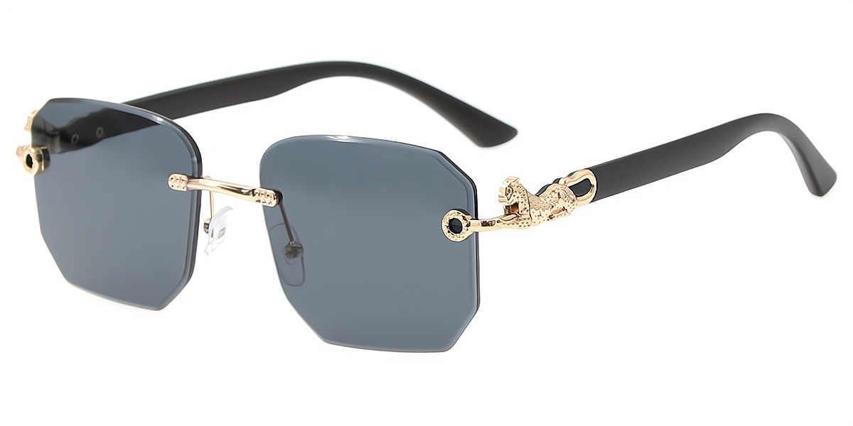 Black Rectangle Simple Plastic Eyeglasses