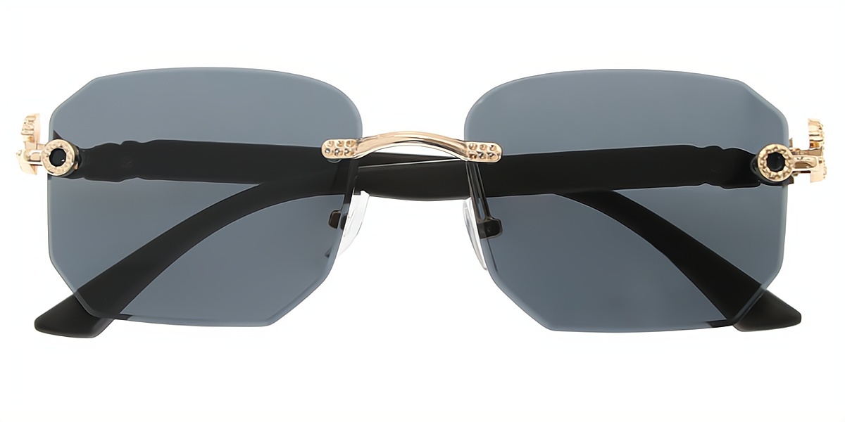 Black Rectangle Simple Plastic Eyeglasses