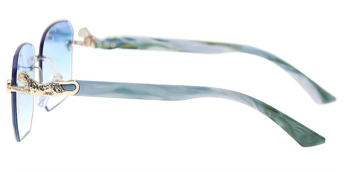Blue Rectangle Simple Plastic Eyeglasses