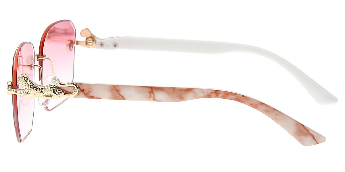 Pink Rectangle Simple Plastic Eyeglasses