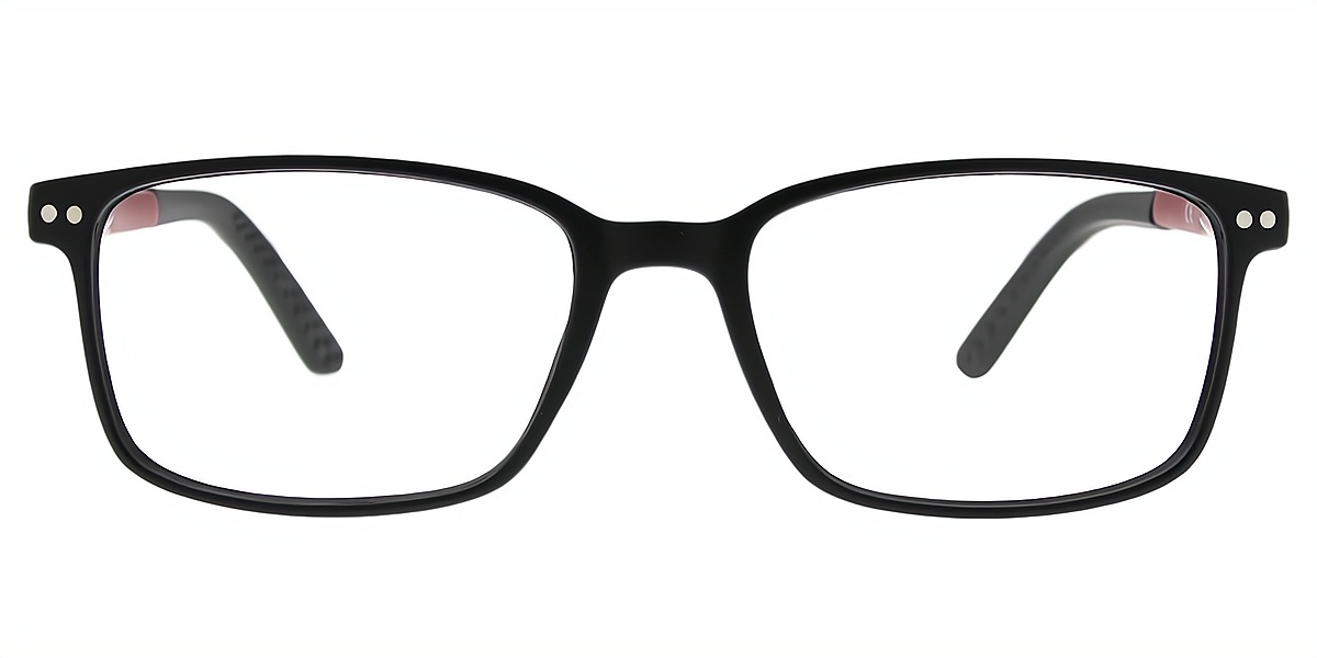 Black Rectangle Simple Plastic Eyeglasses