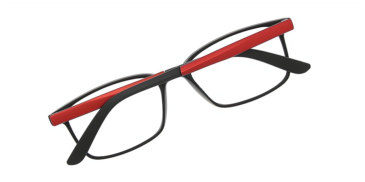 Black Rectangle Simple Plastic Eyeglasses