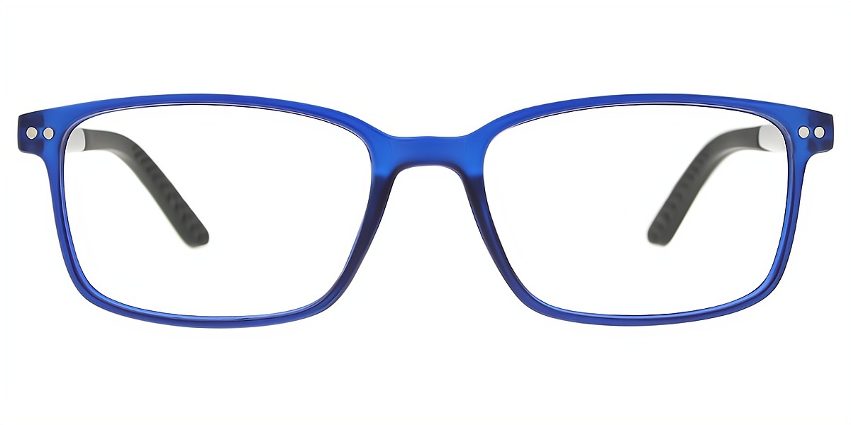 Blue Rectangle Simple Plastic Eyeglasses