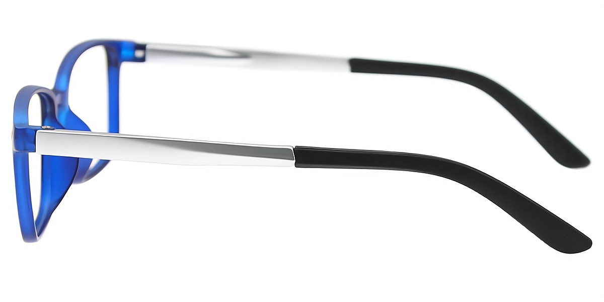 Blue Rectangle Simple Plastic Eyeglasses