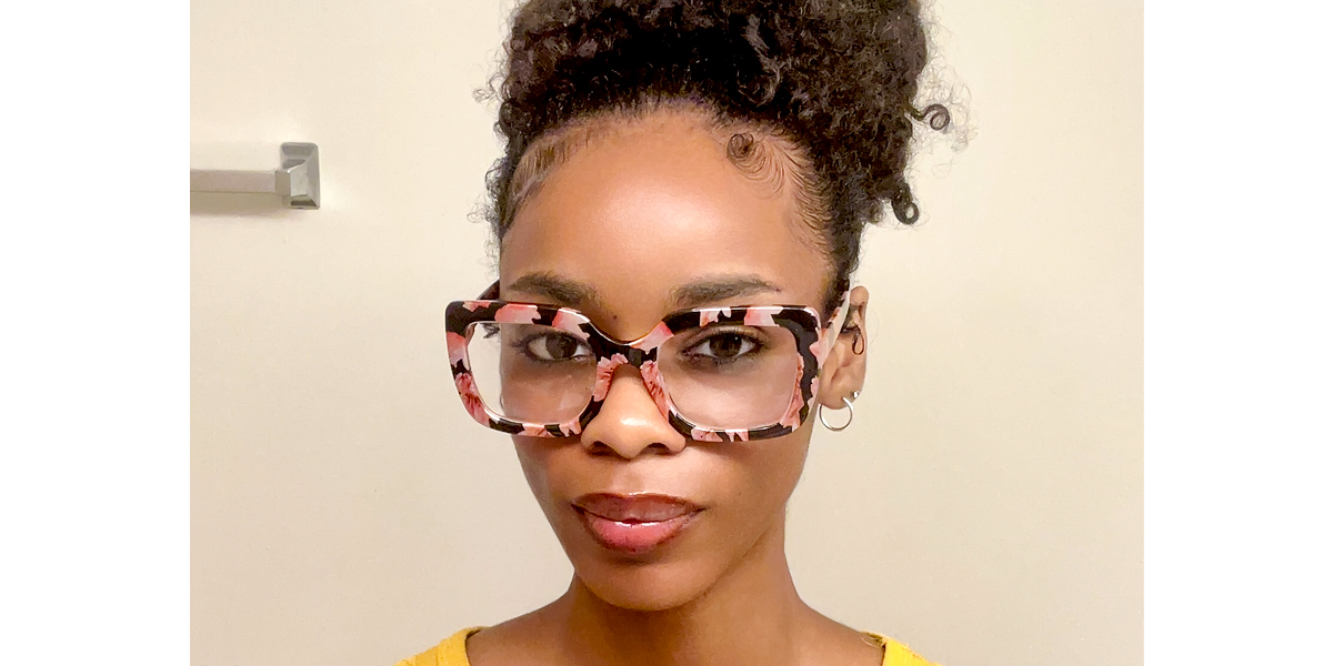 Floral Square Wide Plastic Eyeglasses