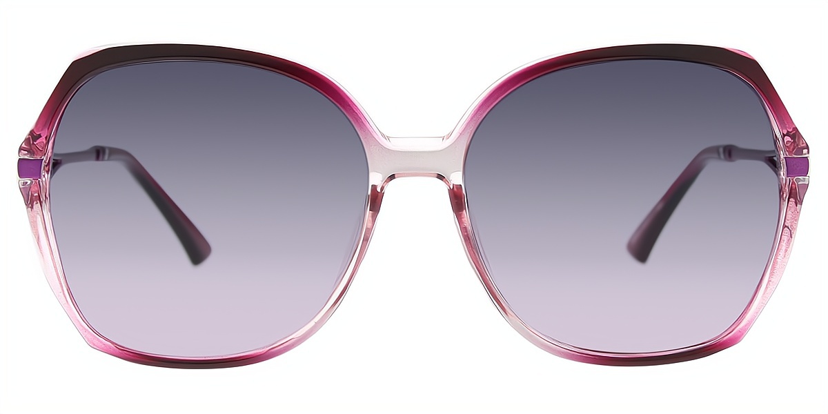 Purple Geometric Oversized TR90 Eyeglasses