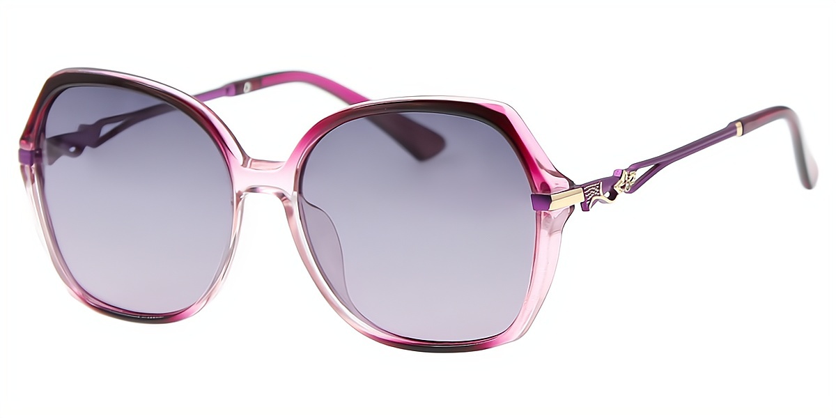 Purple Geometric Oversized TR90 Eyeglasses