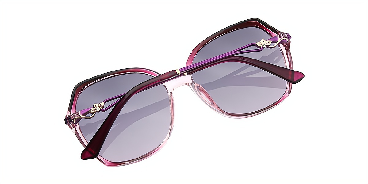 Purple Geometric Oversized TR90 Eyeglasses