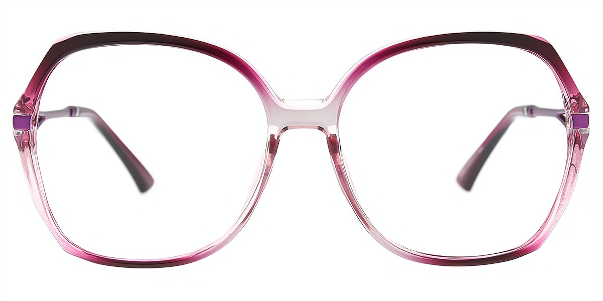 Purple Geometric Oversized TR90 Eyeglasses