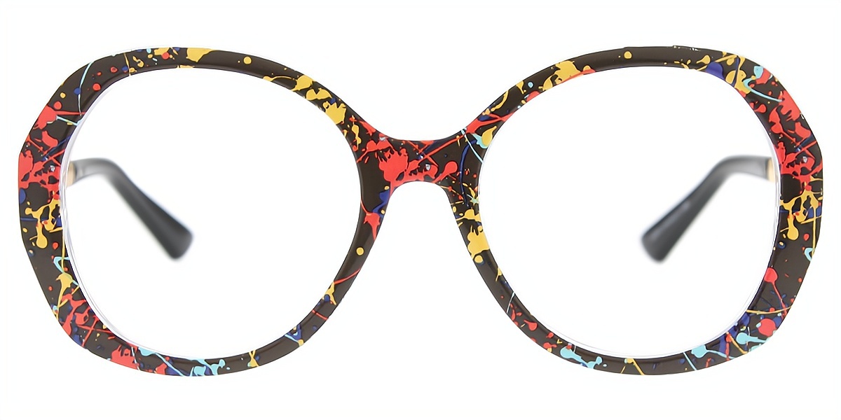 Mix Round Hipster Plastic Eyeglasses