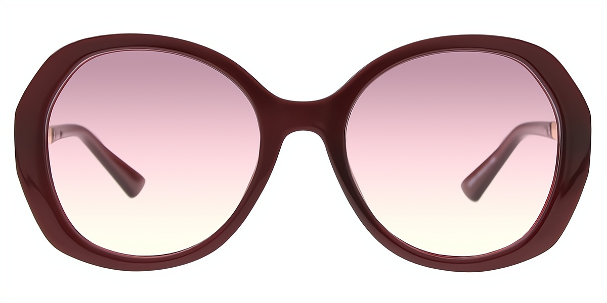 Red Round Hipster Plastic Eyeglasses