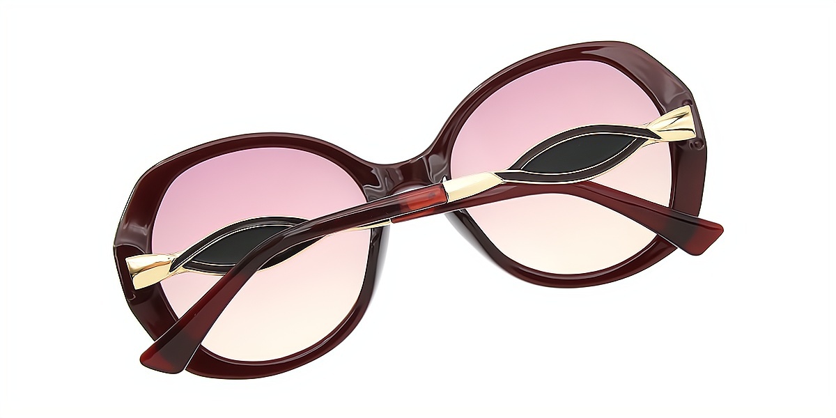 Red Round Hipster Plastic Eyeglasses