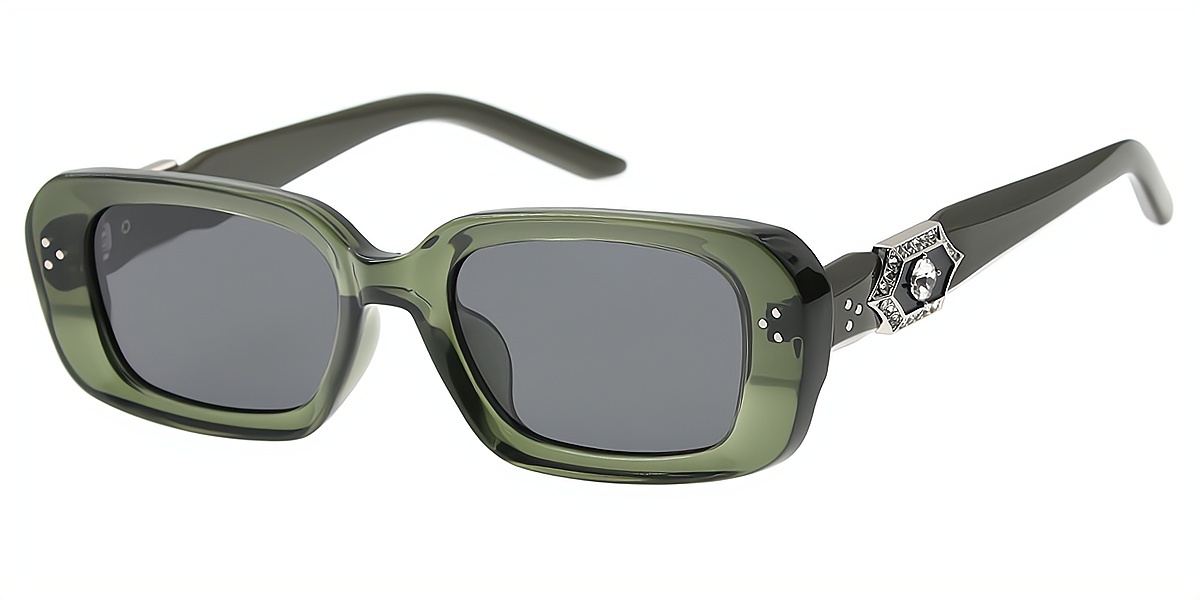 Green Rectangle TR90 Eyeglasses