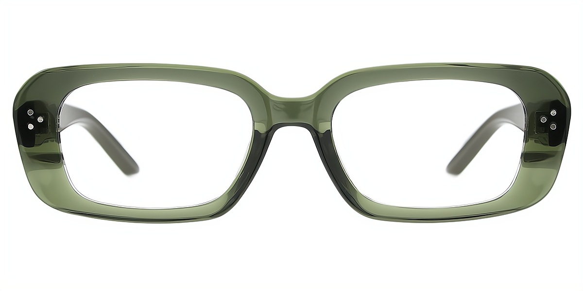 Green Rectangle TR90 Eyeglasses