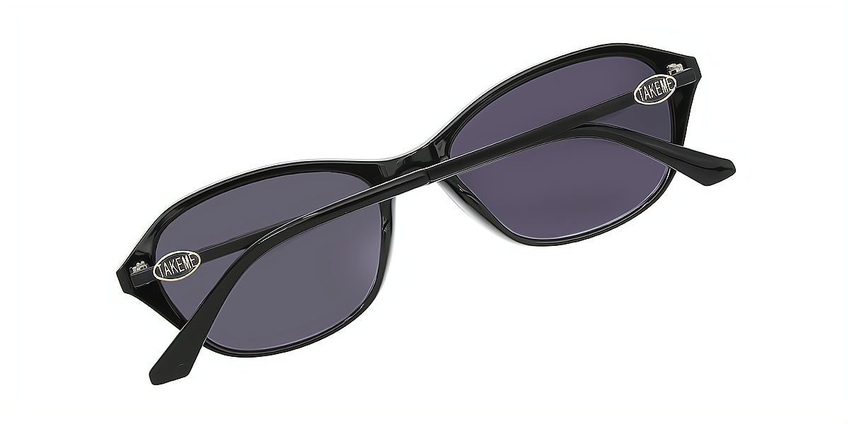 Black Oval Unique Plastic Eyeglasses