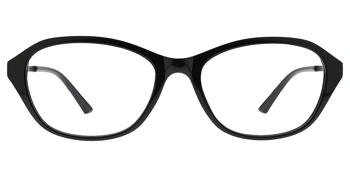 Black Oval Unique Plastic Eyeglasses
