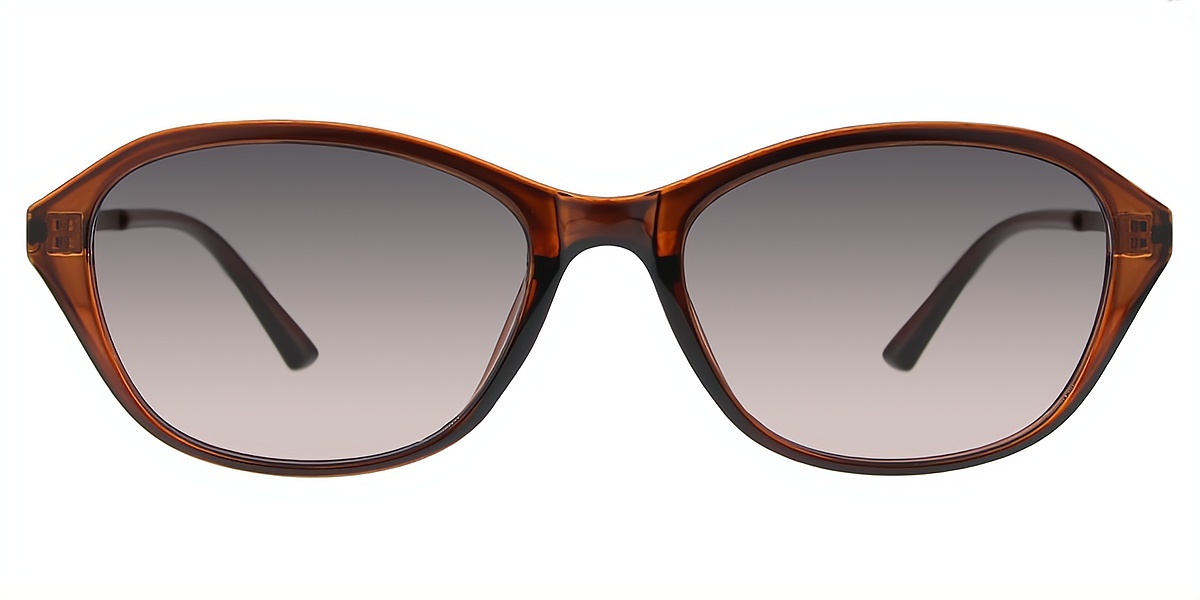 Brown Oval Unique Plastic Eyeglasses