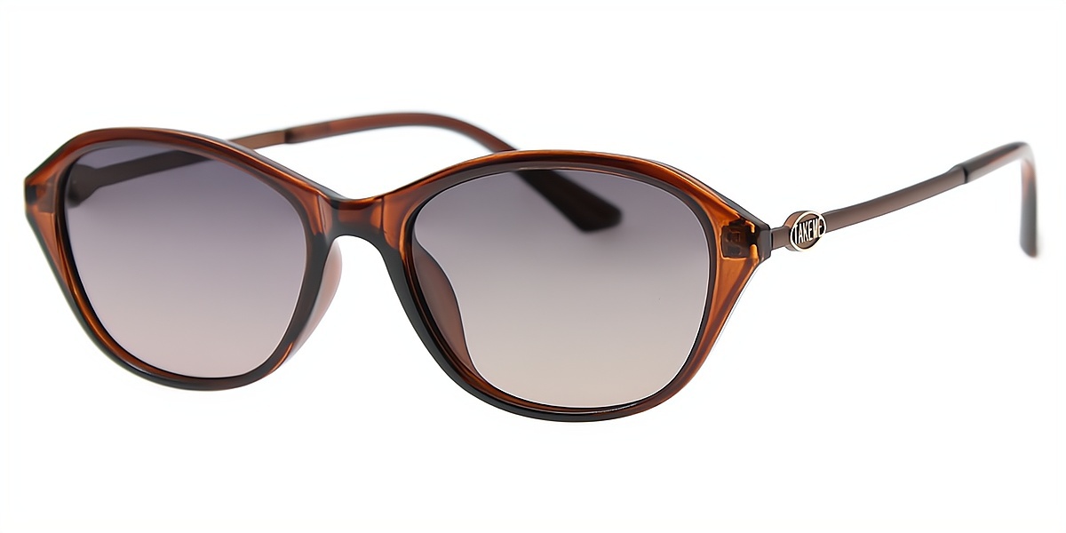 Brown Oval Unique Plastic Eyeglasses