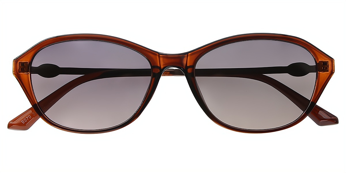 Brown Oval Unique Plastic Eyeglasses
