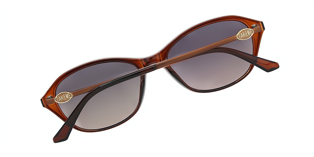 Brown Oval Unique Plastic Eyeglasses