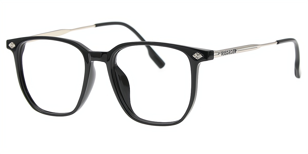 Black Square Simple TR90 Eyeglasses