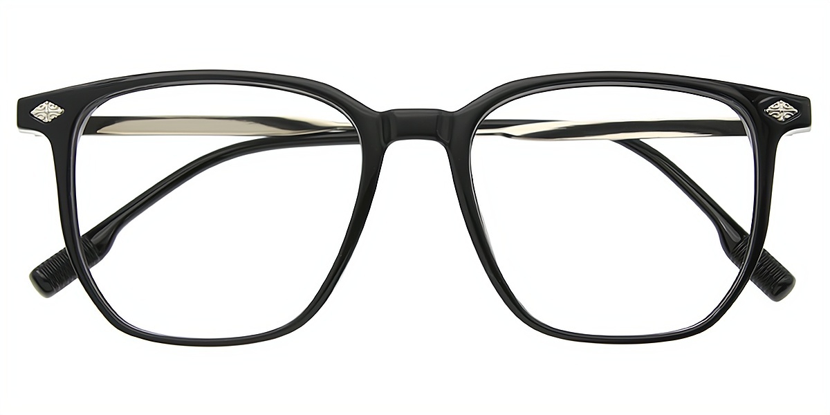 Black Square Simple TR90 Eyeglasses