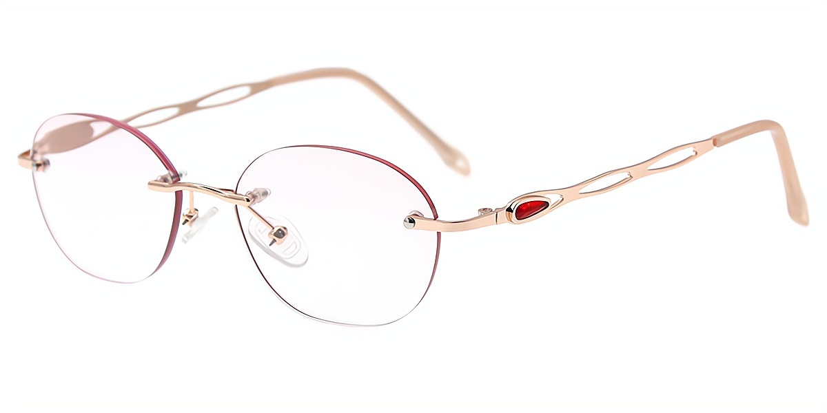 Golden Oval Elegant Metal Eyeglasses