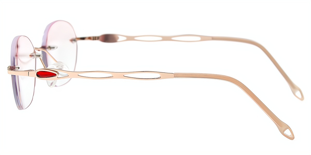 Golden Oval Elegant Metal Eyeglasses