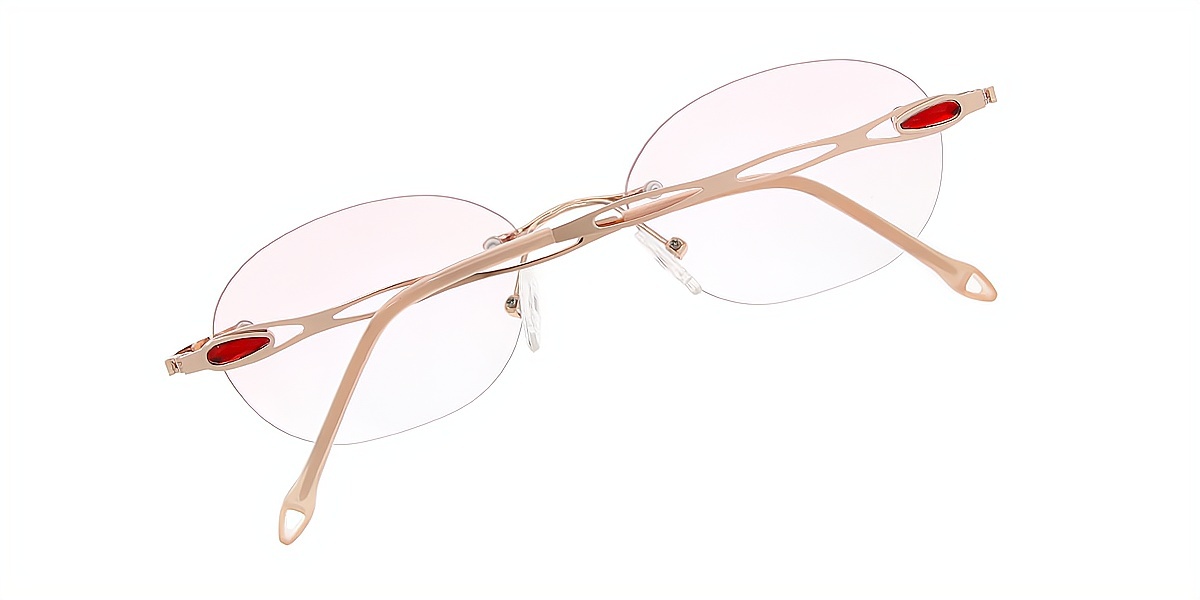 Golden Oval Elegant Metal Eyeglasses
