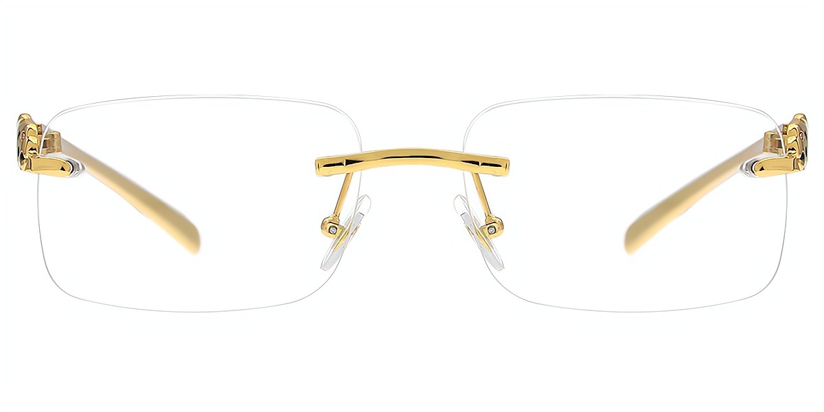 Golden Rectangle Elaborate Metal Eyeglasses