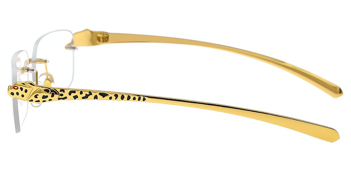 Golden Rectangle Elaborate Metal Eyeglasses