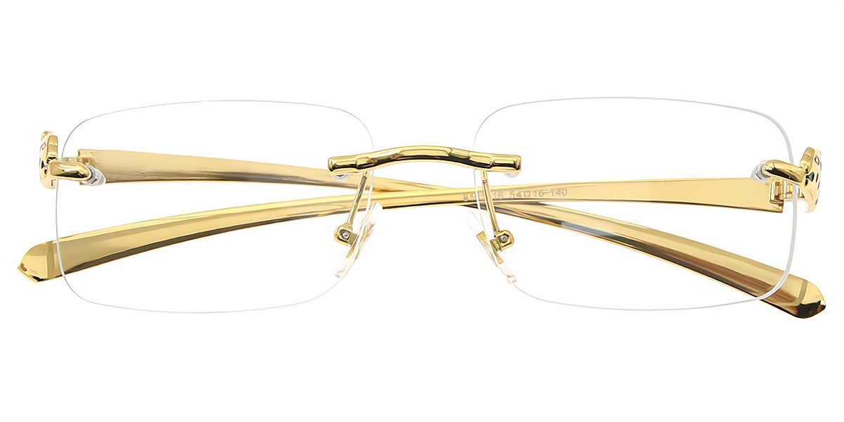 Golden Rectangle Elaborate Metal Eyeglasses