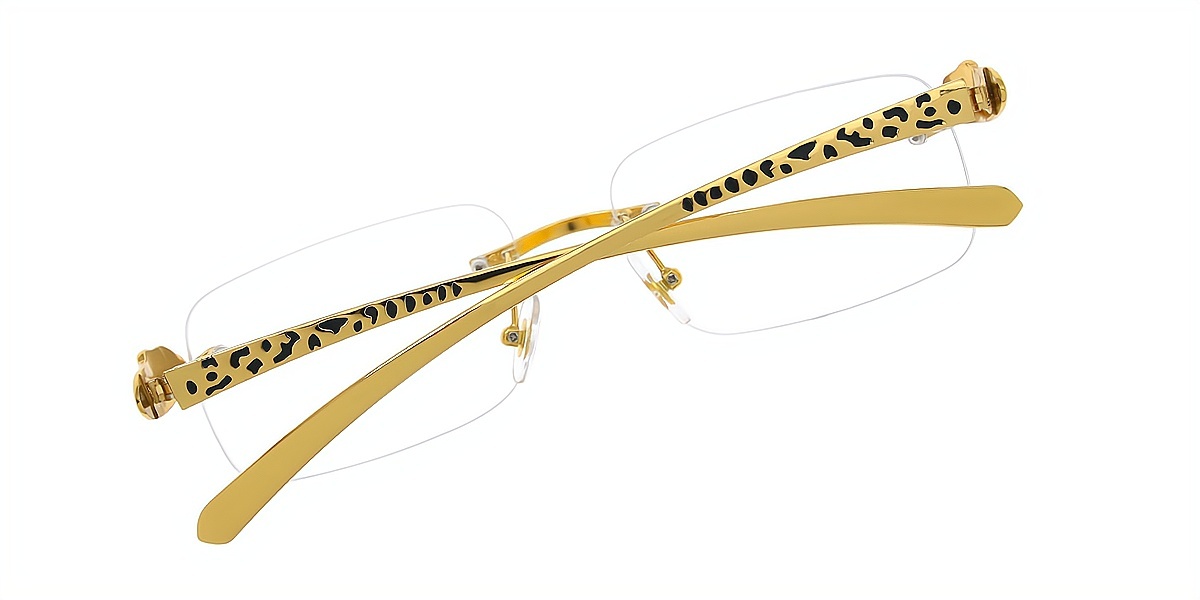 Golden Rectangle Elaborate Metal Eyeglasses