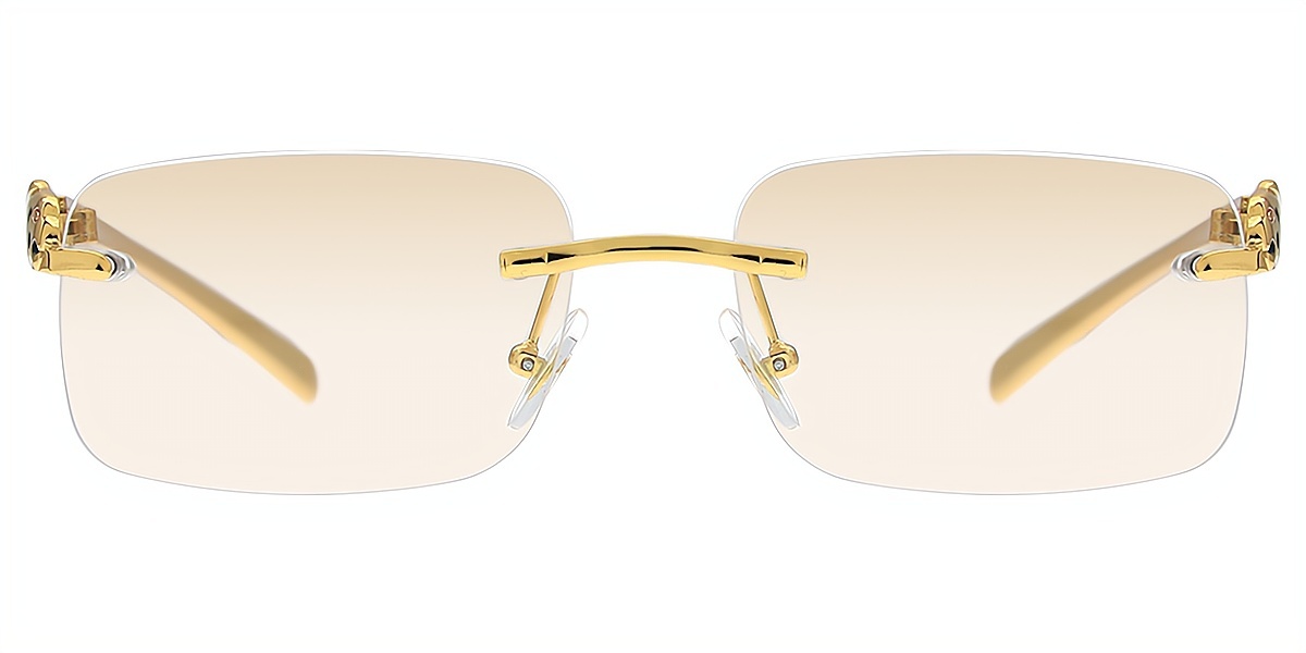 Golden Rectangle Elaborate Metal Eyeglasses