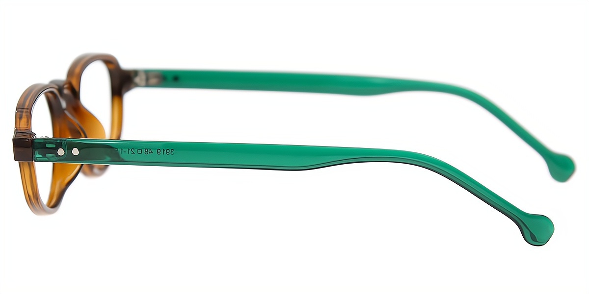 Brown Geometric Retro Plastic Eyeglasses