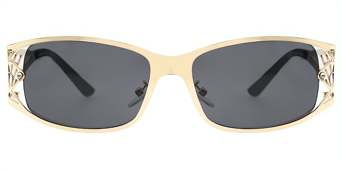 Golden Oval Ornate Metal Eyeglasses