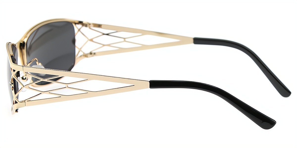 Golden Oval Ornate Metal Eyeglasses