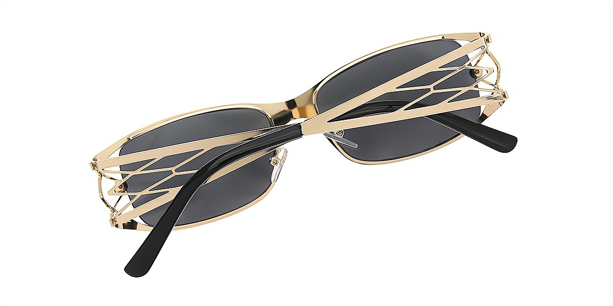 Golden Oval Ornate Metal Eyeglasses