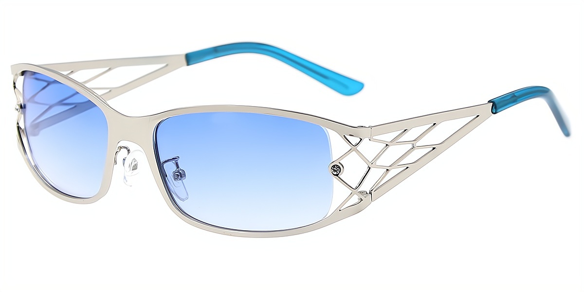 Silver Oval Ornate Metal Eyeglasses