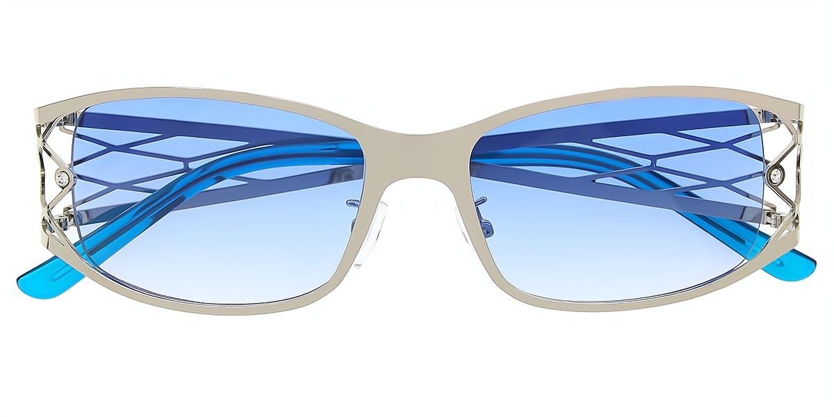 Silver Oval Ornate Metal Eyeglasses